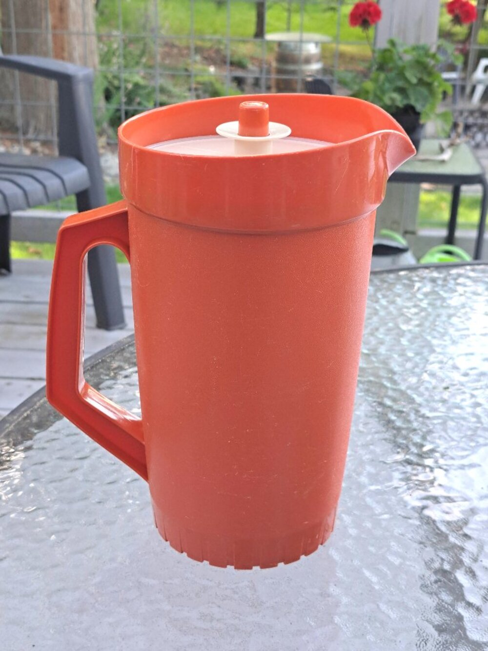 Vintage One Gallon Orange Tupperware Pitcher